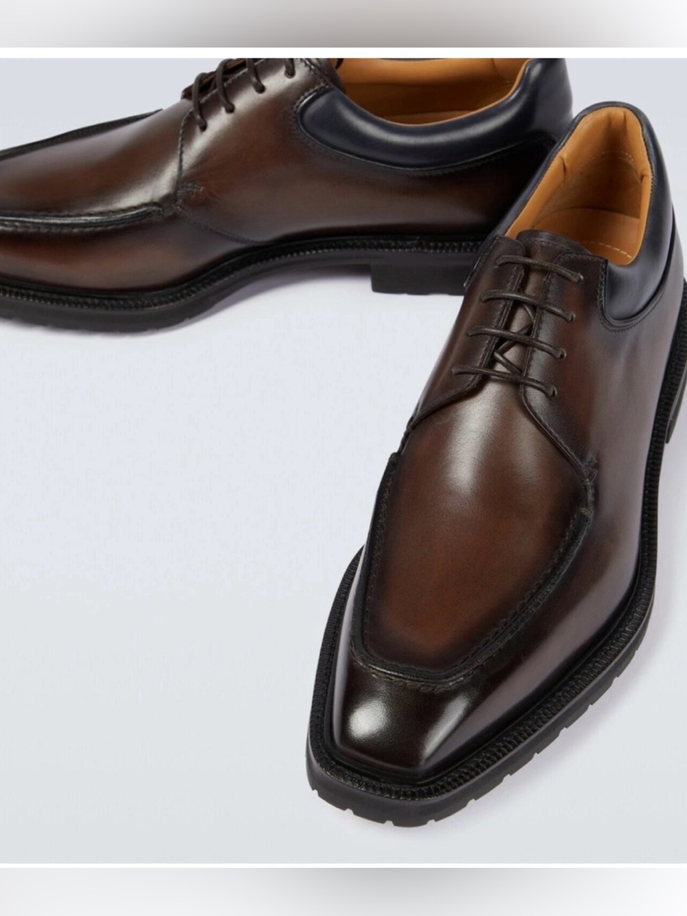 Berluti Classic Infini Leather Derby Shoes Mens Size 8 US 9 Made in Italy $2320